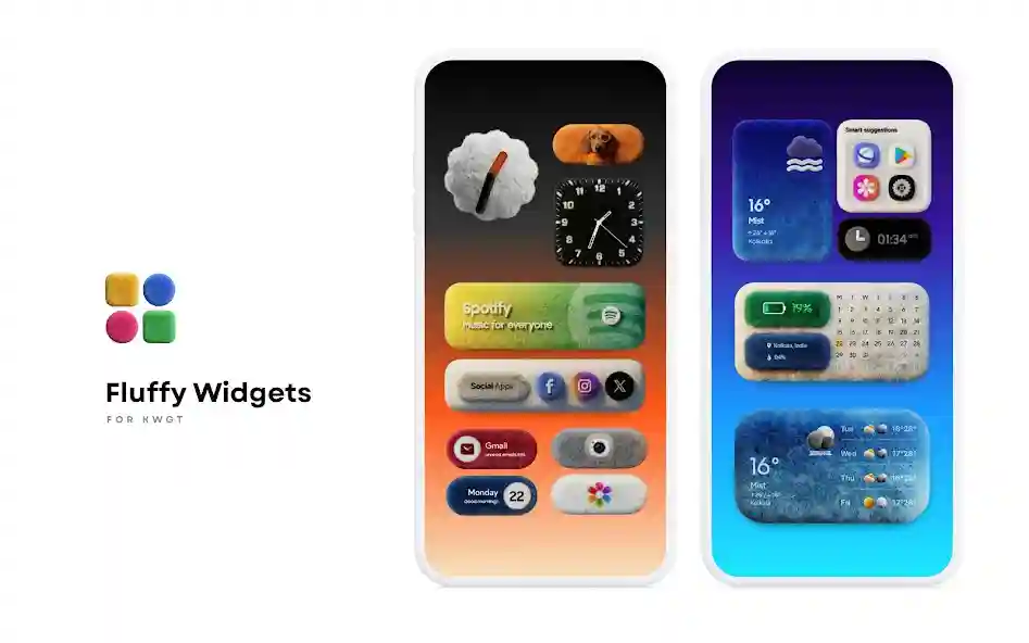 Fluffy Widgets for KWGT